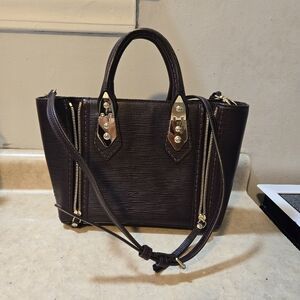 Henri Bendel eggplant purple satchel bag